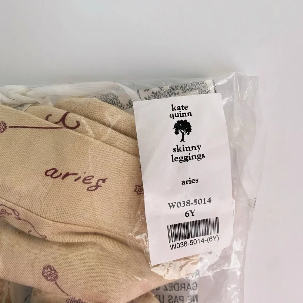NWT Kate Quinn Organics Girl Aries leggings 6 years